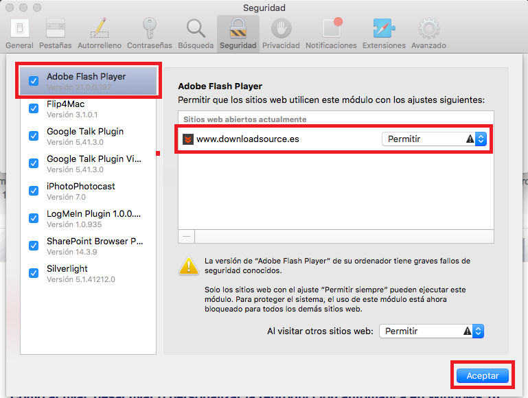 Cómo desactivar flash en mac para el navegador chrome windows 7