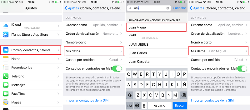 Como Configurar Mis Datos Con Tu Informacion Personal De Contactos En Iphone