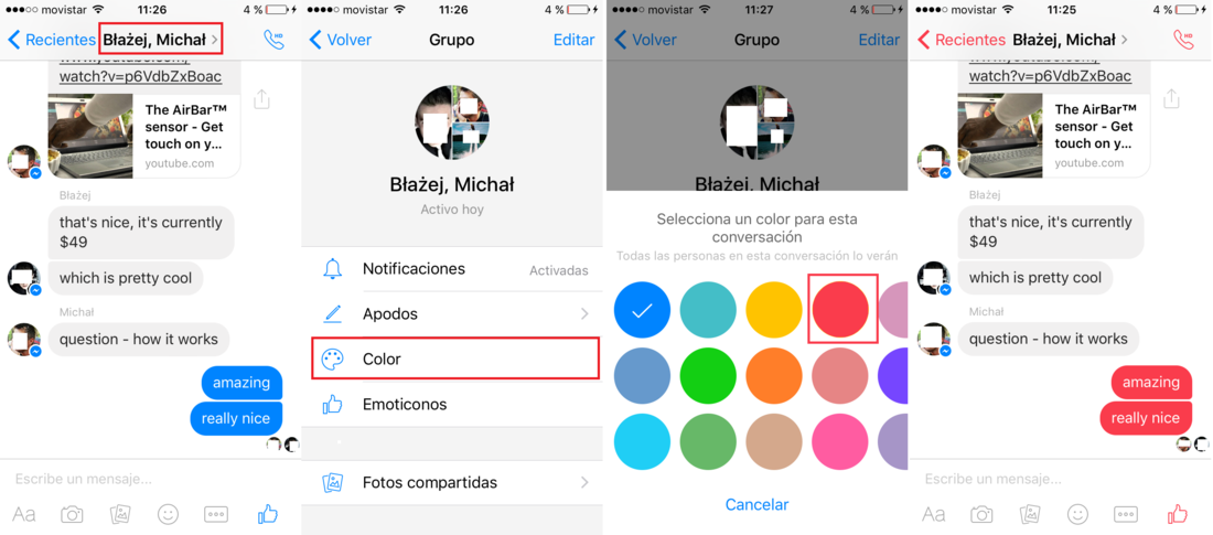 Como cambiar el apodo en messenger lite