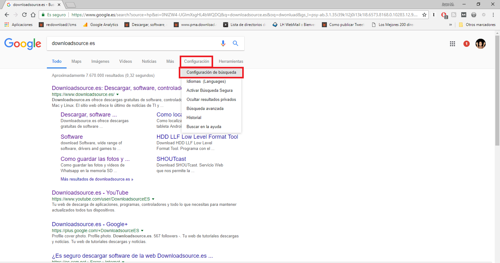 Como aumentar el número de resultados de búsqueda mostrados en Google.