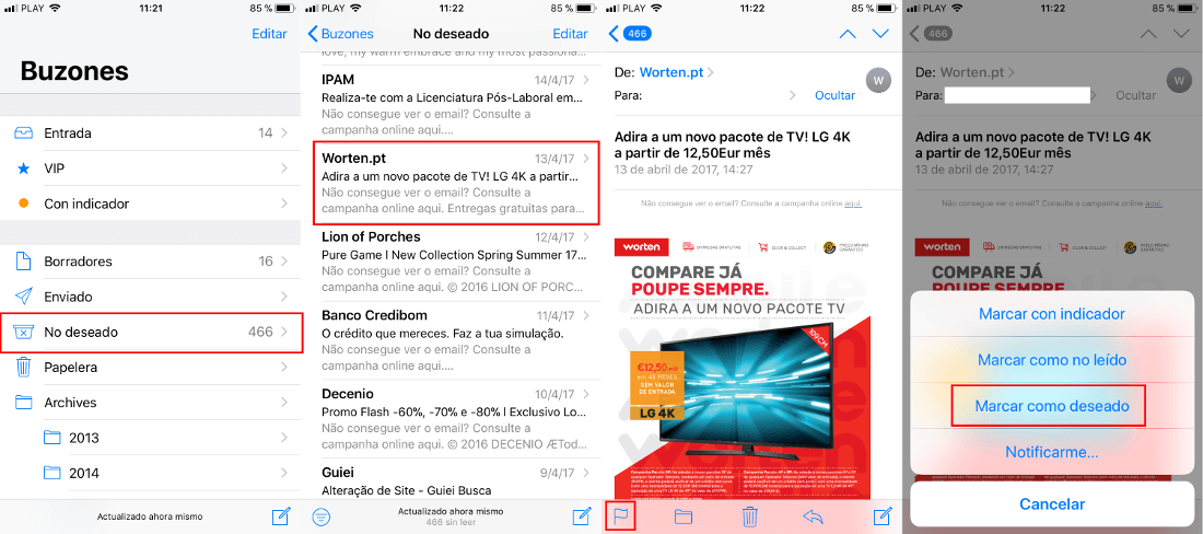 Como Eliminar Correos Spam En La App Mail De Iphone Automaticamente Ios