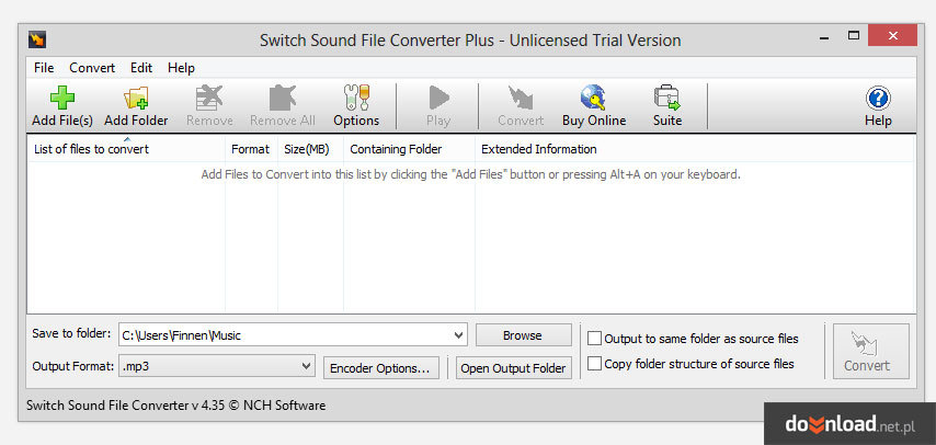 Switch sound file converter key