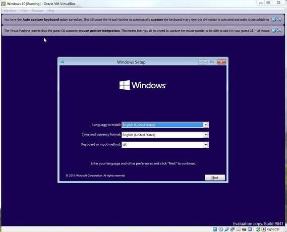 Instalación de Windows 10 dentro de la maquina virtual VirtualBox de Oracle