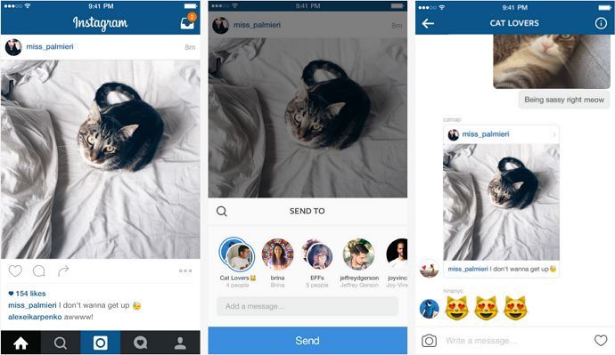 Como usar la nueva función Direct para compartir videos y fotos de Instagram