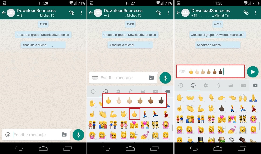 Whatsapp permite ya enviar el icono de peineta  o corte de manga en tus textos 