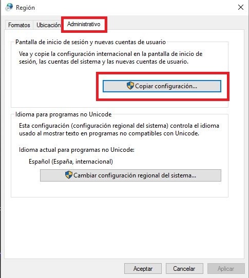 Cambio de instalación del idioma en Windows 10