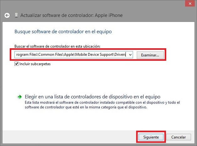 Solucionar problema de conectividad en iPhone con iTunes Apple Mobile Device USB Driver 