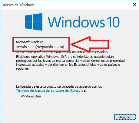 Ver la versión o build de tu sistema operativo Windows 10