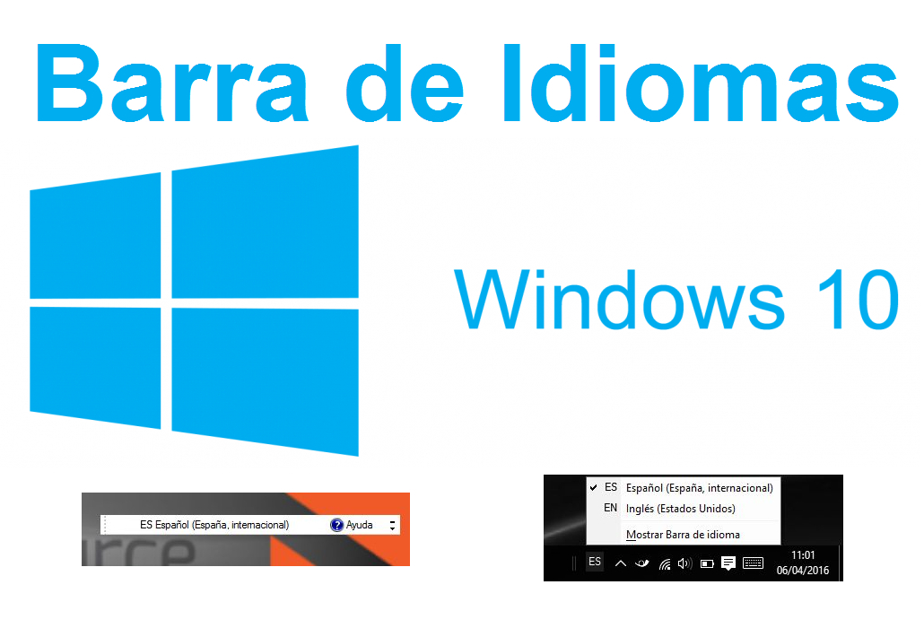 activar la barra de idiomas en windows 10
