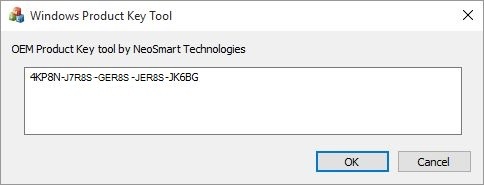 Recuperar la clave de producto de windows incrustada en la BIOS o UEFI de tu ordenador con OEM Product Key Tool 