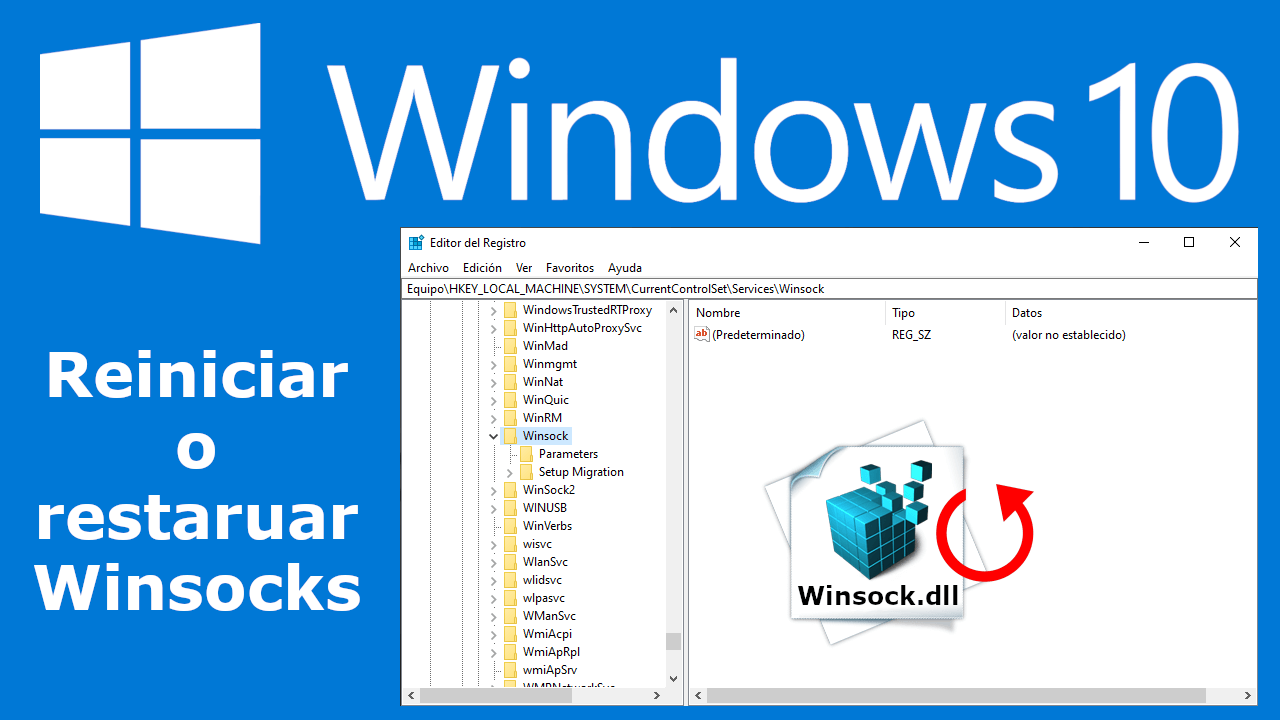 Como restaurar las calves de registro de Windows borradas o modificadas como por ejemplo Winsock y Winsock2 