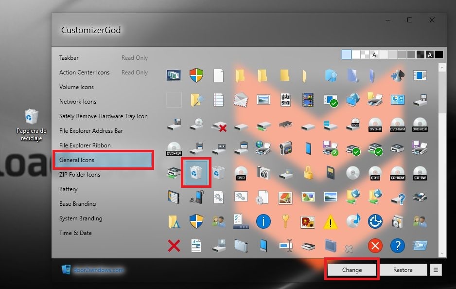 Modificar y personalizacion de los iconos de Windows 10