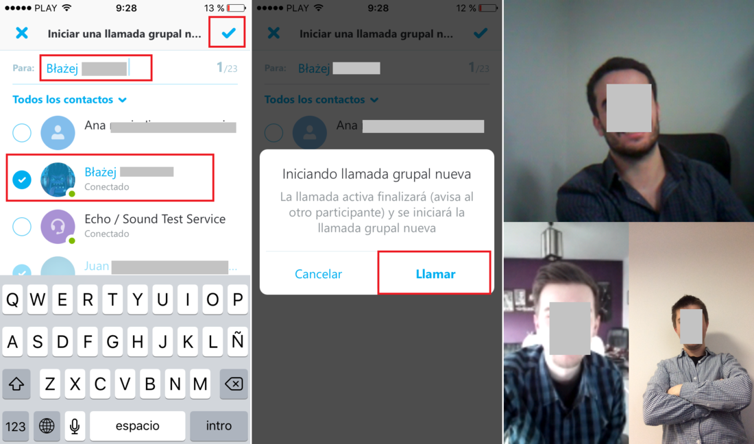 Realizar videollamadas grupales en el la app de Skype para Android o iOS