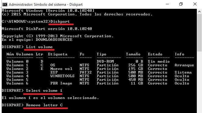 Como ocultar o desactivar una partición del disco duro en Windows 10