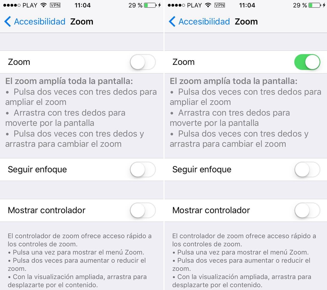 Desactivar el zoom en ios, iPhone o iPad