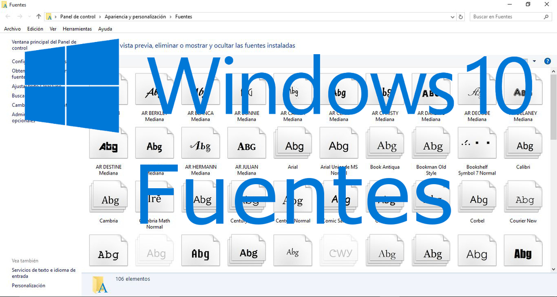 Instalar y cambiar el tipo de letra en Windows 10