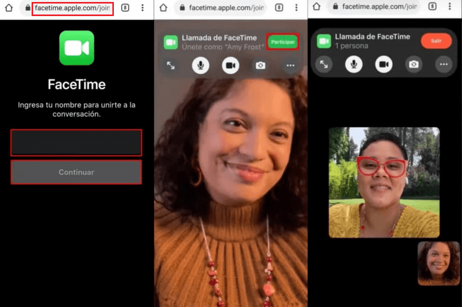 como utilizar las videollamadas de FaceTime en Android