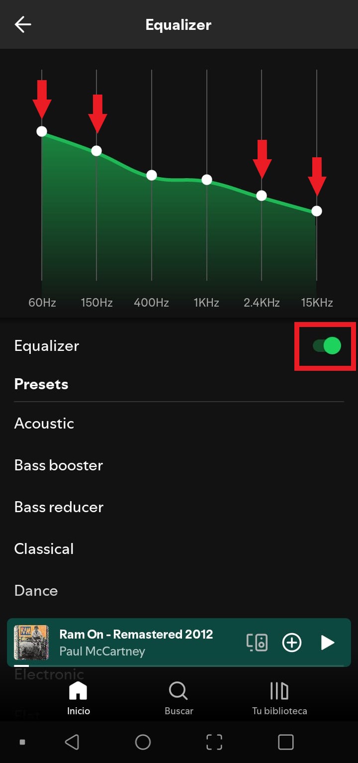 spotify y su ecualizador