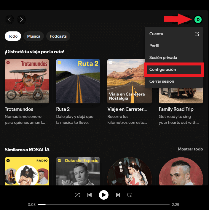 activar el ecualizador de Spotify