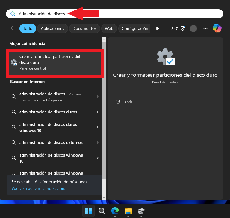 crear una participación en disco duro de Windows 11