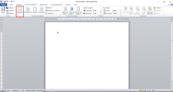 Microsoft Word permite configurar los margenes de un documento