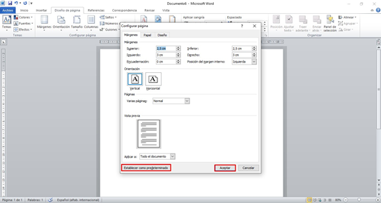 como cambiar margen de tus documento de Microsoft Word