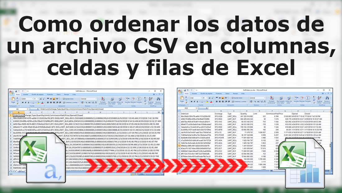 como convertir un archivo CSV a una hoja de calculo de Excel