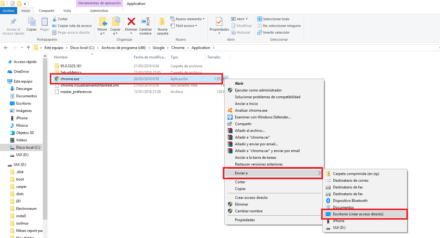 Personalizar el menu contextual Enviar a de Windows 10