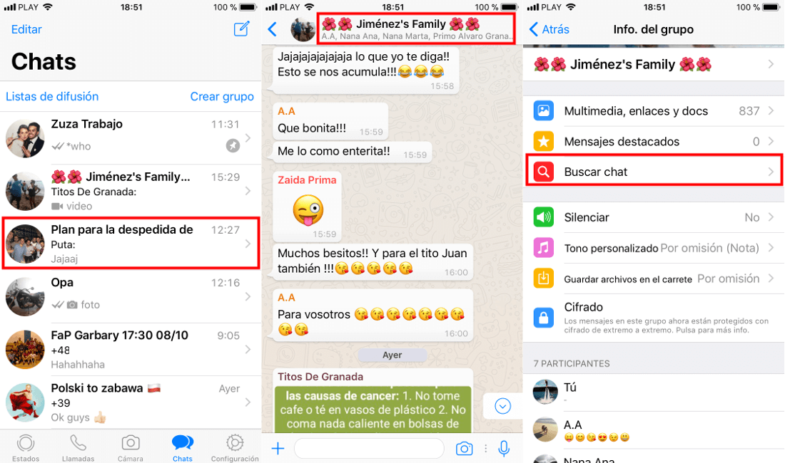 Whatsapp ya permite la busqueda de mensajes dentro de las conversaciones