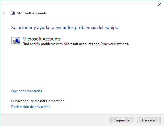 No puedo usar una nueva cuenta de Microsoft en windows 10
