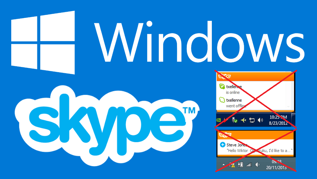 como desactivar las notificaciones de Skype en Windows