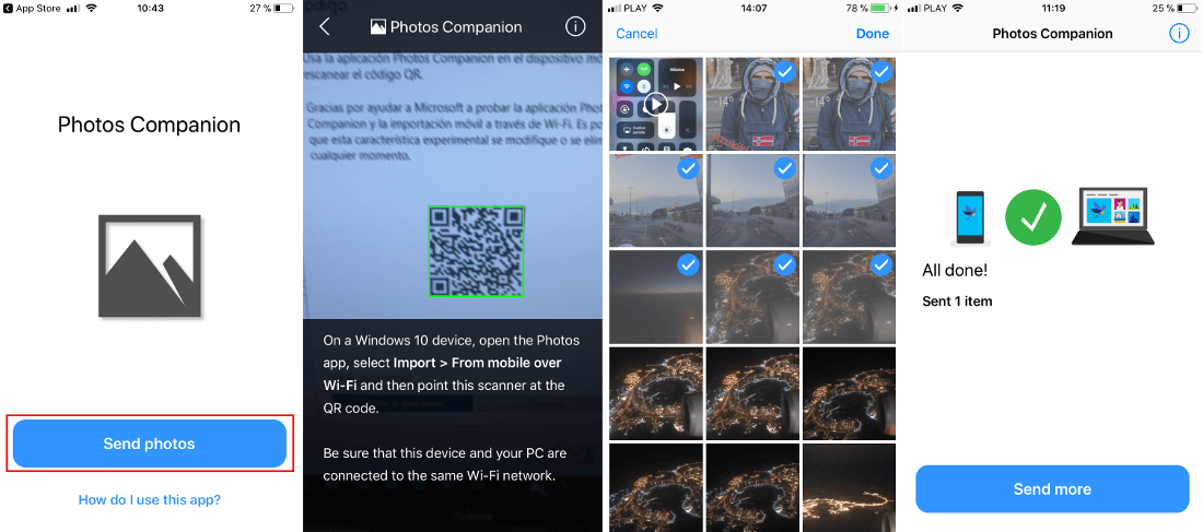 comparte tus fotos de iPhone o Android con tu ordenador con Windows 10