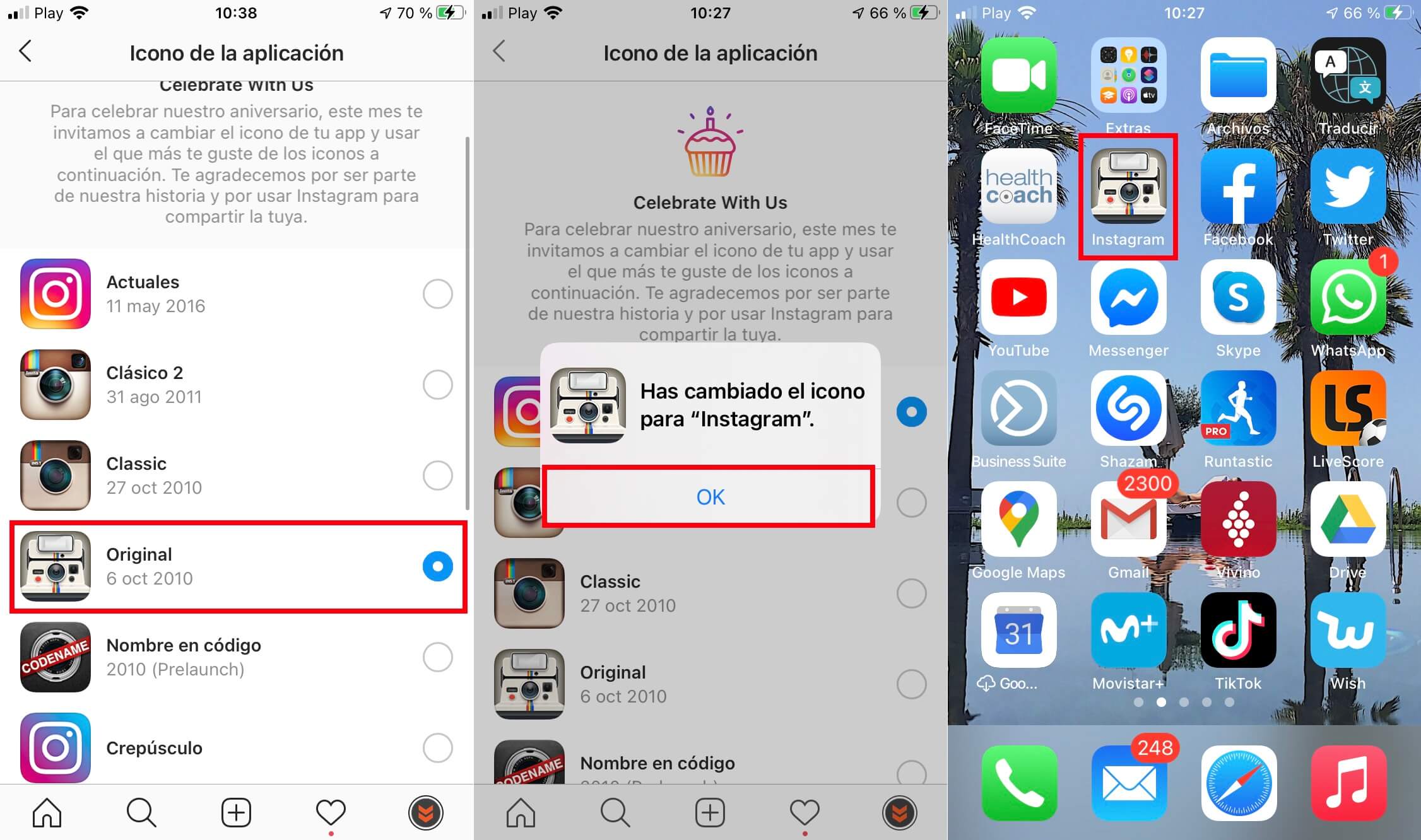 Usa un icono diferente para la app Instagram en la pantalla de inicio de iPhone o Android