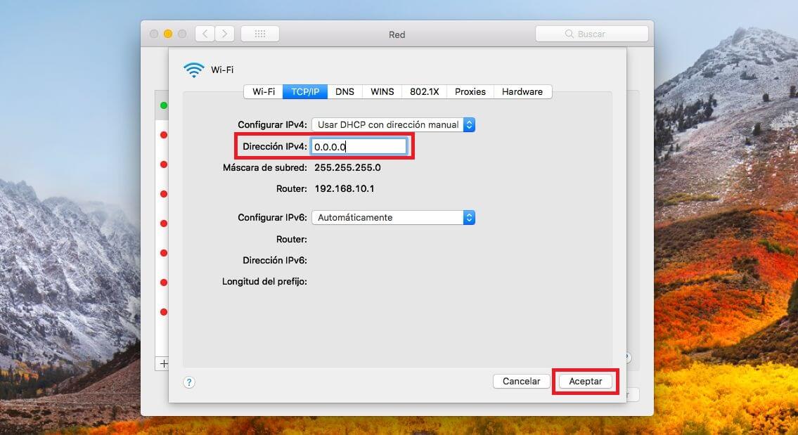 usar una direccion iP estatica en tu mac OSx