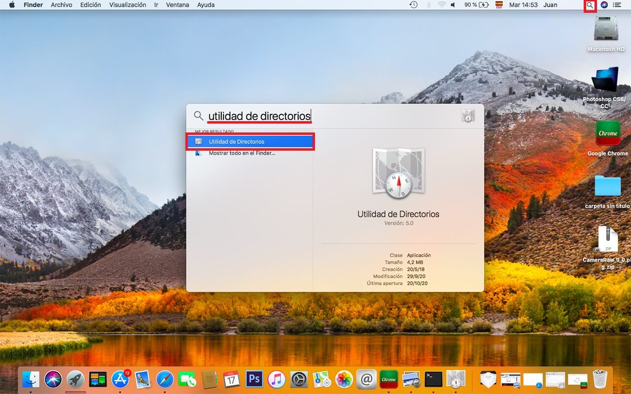 mac cuenta con un usuario root 