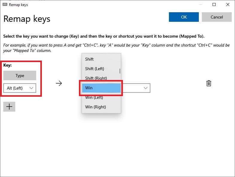 asignar la tecla de windows a otra tecla del ordenador portatil o teclado