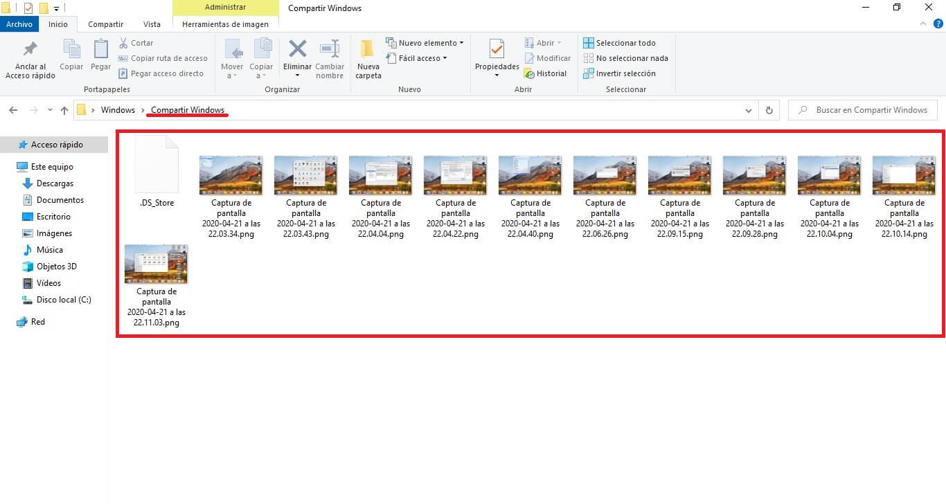 archivos de mac en windows 10
