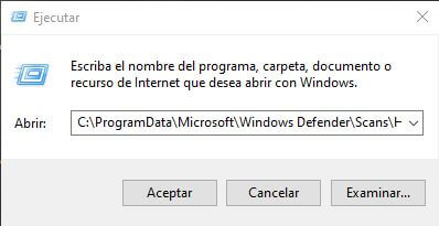 borrar manualmente el registro de amenazas de windows defender
