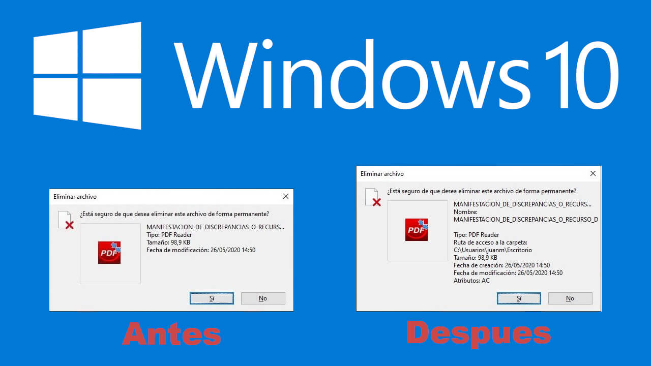 como mostrar mas detalles en el cuadro de dialogo de confirmacion al eliminar archivos en windows 10
