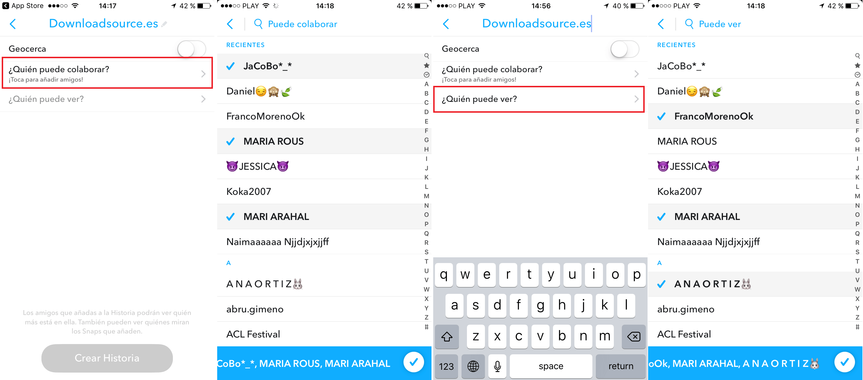 configurar las historias colaborativas de Snapchat 