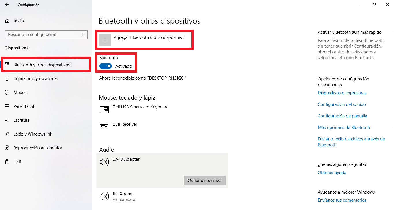 Configurar y Habilitar Bluetooth en PC, ¡Windows 10! 