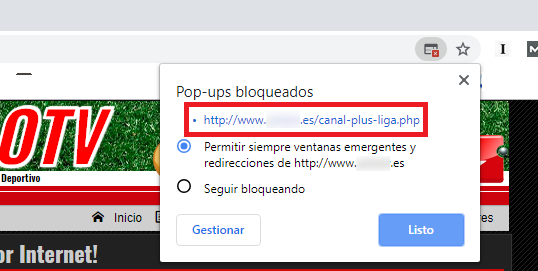 Controlar o bloquear en Chrome