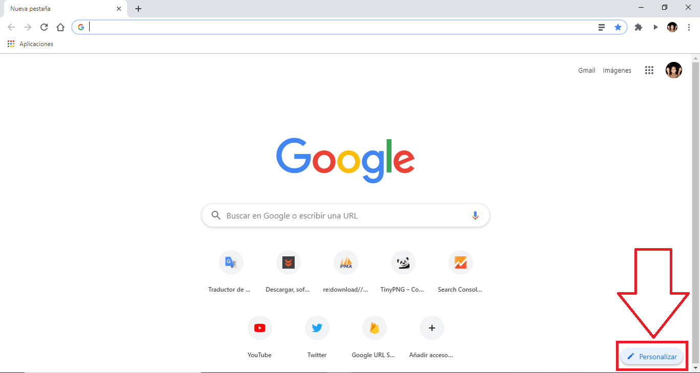 Como personalizar el fondo de pantalla de Google Chrome.