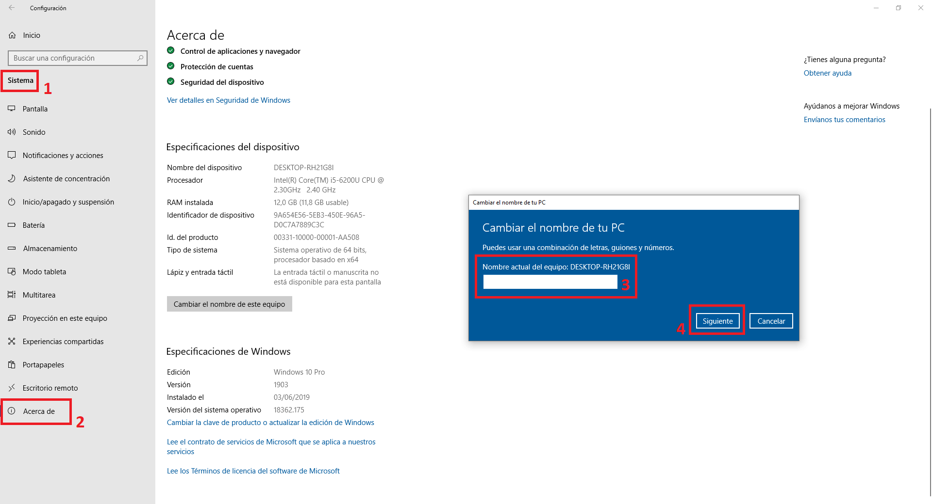 Windows 10 te permite cambiar el nombre de tu ordenador