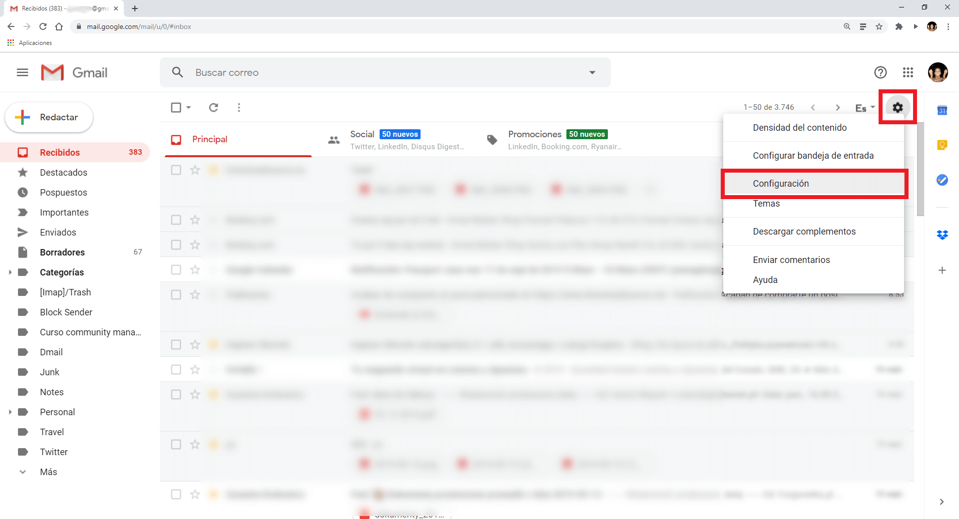 no mostrar automáticamente las imagenes remotas de los correos de gmail