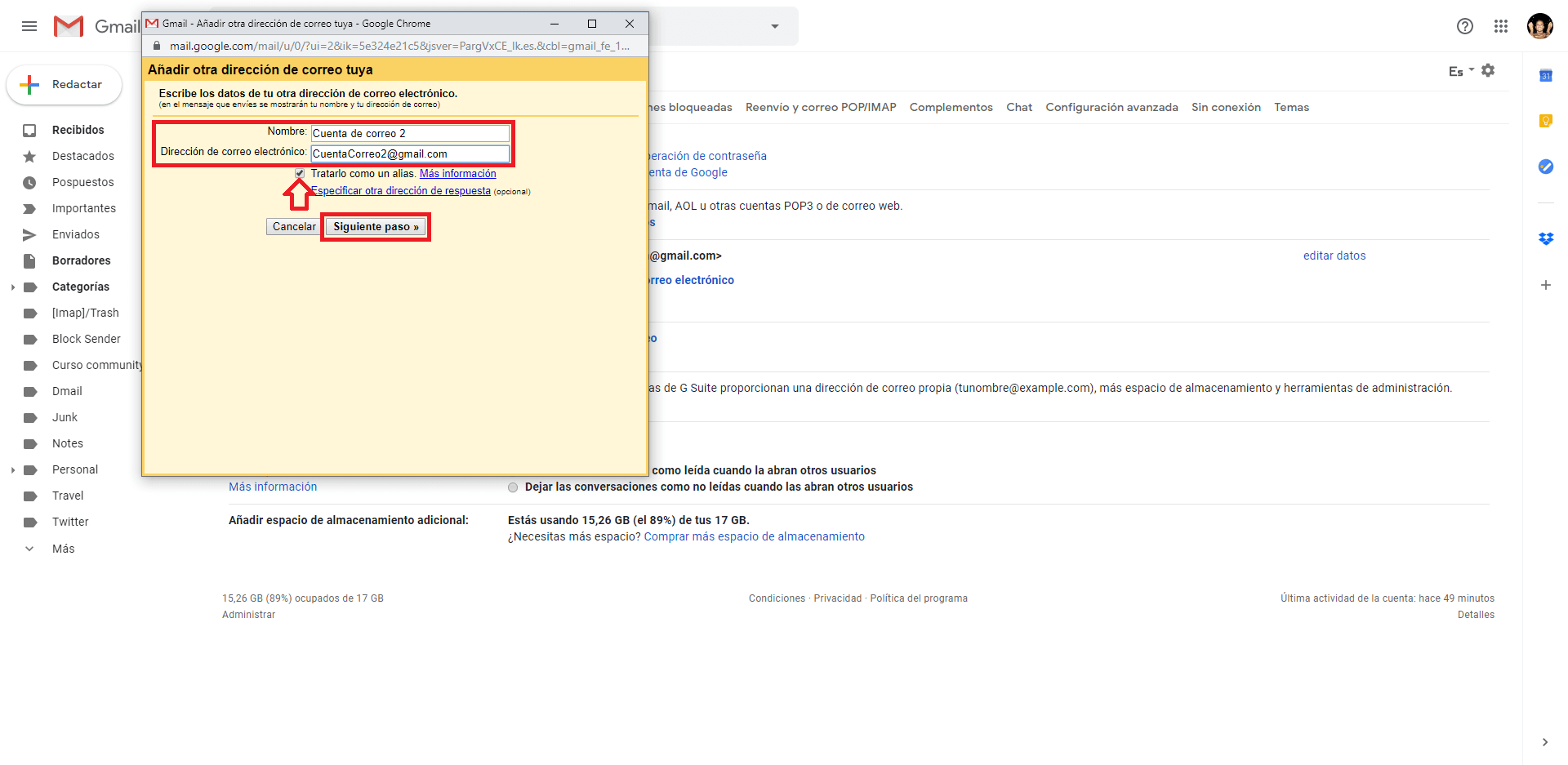 Importar todos los correos de una cuenta Gmail a otra