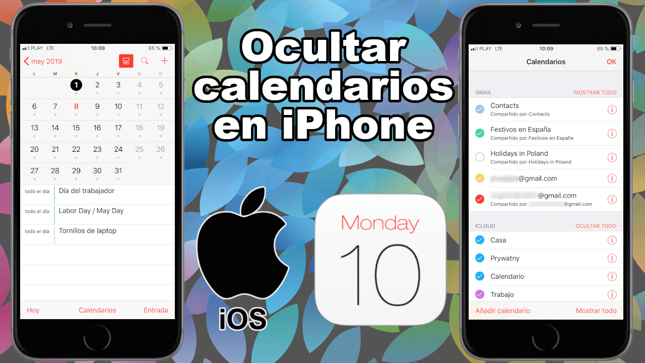 como eliminar calendarios de la app Calendario de iPhone con iOS