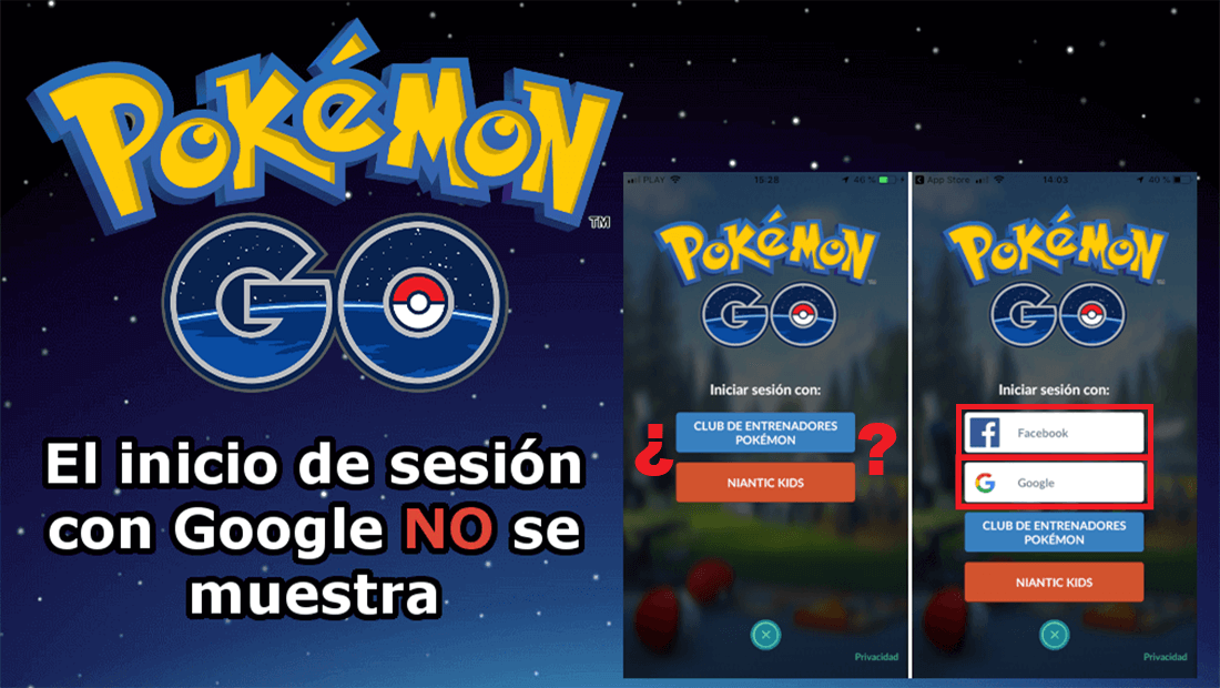 Solución: Pokémon Go no muestra Inicio de sesión de Google y Facebook
