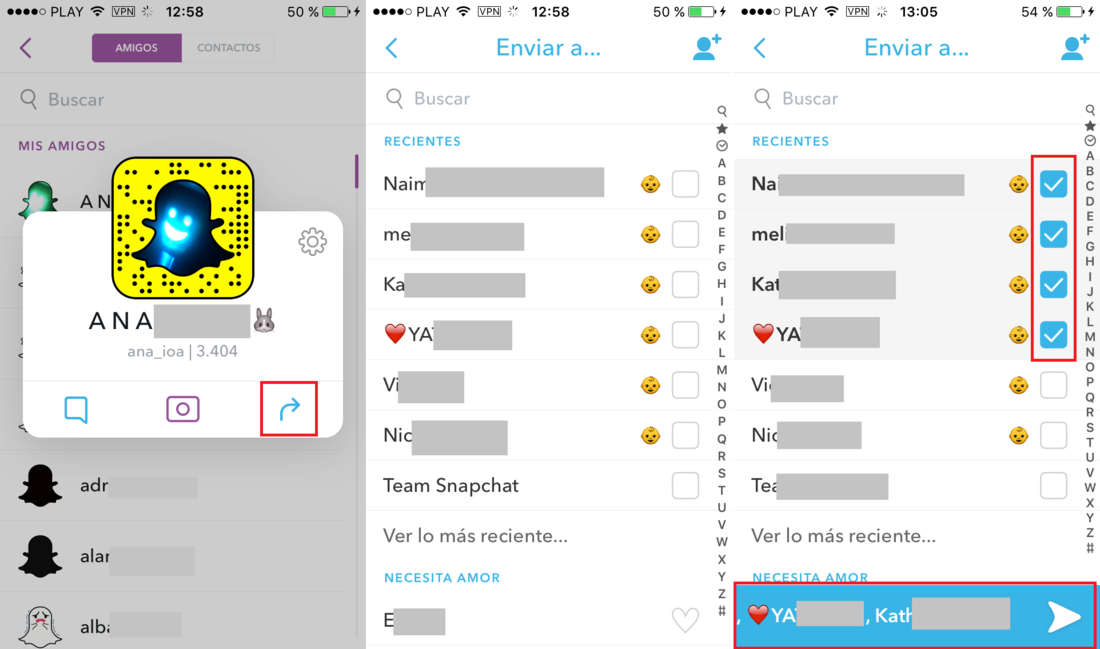 compartir con tus amigos los mejores perfiles de Snapchat