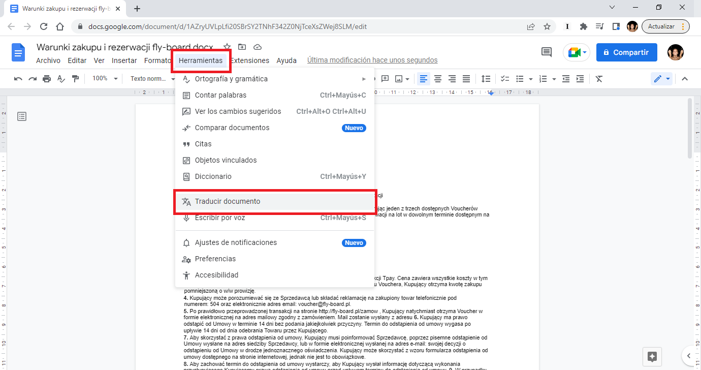 Como traducir documentos PDF en Google Drive